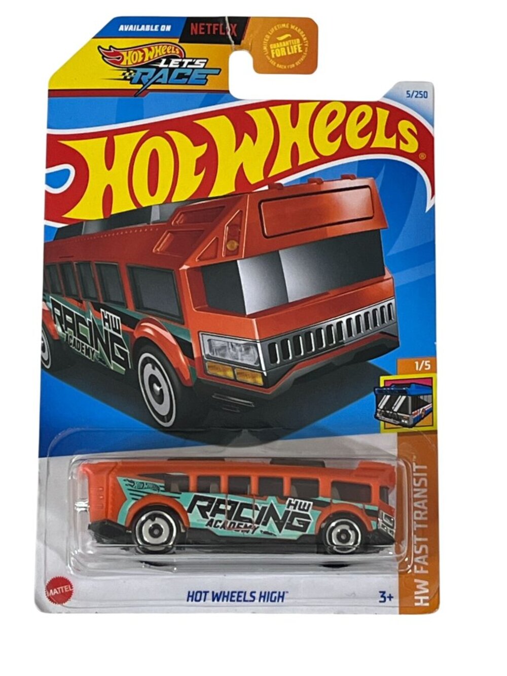 Hot Wheels Hot Wheels High Orange Bus HW Fast Transit 5/5 Diecast